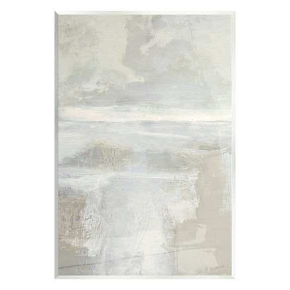 Stupell Industries Beige Abstract Composition Abstract Painting Unframed Art Print Wall Art, 13 x 19