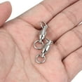 thumbnail image 5 of Ball Bearing Swivel, 10Pcs 167lb Carbon Steel Rolling Fishing Tackle, Silver, 5 of 6
