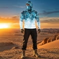thumbnail image 6 of Fishing Hooded Shirts for Men with Mask Long Sleeve Sun Protection Breathable Summer Casual Camo Hoodies, S, 6 of 9