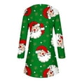 thumbnail image 5 of JGTDBPO Fall Dresses For Women 2023 Plus Size Long Sleeve Round Neck Christmas Printed Knee Length Dress Casual Swing T-Shirt Dress Club Swing Dresses, 5 of 5