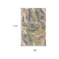 thumbnail image 2 of 6' Pastel Ivory Hand Tufted Tropical Plants Round Indoor Area Rug, 2 of 8