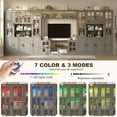 thumbnail image 4 of MEISSALIVVE 4-Piece Wall Unit TV Stand with Storage & LED Lights for TVs up to 75", Modern Entertainment Center with Bookshelves & 8-Door Pantry Cabinet, Gray, 4 of 7