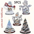 thumbnail image 1 of Bradford exchange Thomas Kinkade Santa Claus Tabletop Crystal Figurine for Christmas 5PCS, 1 of 6