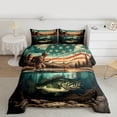 thumbnail image 2 of Homewish Female Men Women Big Bass Fish Full Size Comforter Sets 3-Piece,Fishing And Hunting Bedding Comforter Set,Abstract Vintage US Flag Lightweight Bedding Sets,Breathable Home Decor, 2 of 8