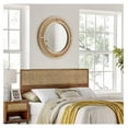 thumbnail image 4 of Round Rattan Wall Mirror with Wooden Framed, Modern Boho Decorative Mirror for Bathroom, Entry, Living Room, Bedroom, 24 Inch, 4 of 9