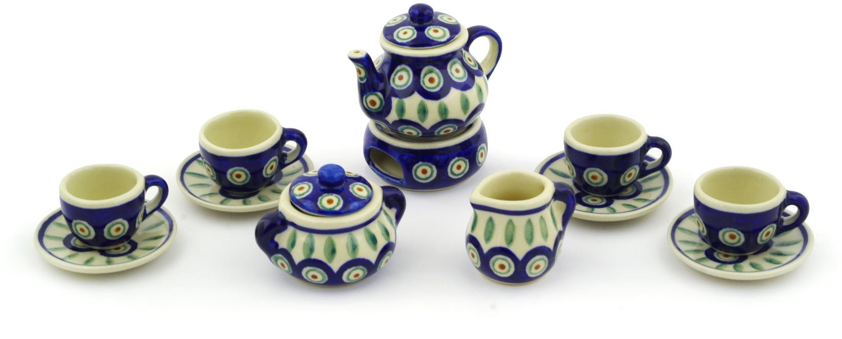 Polish Pottery 3¼-inch Miniature Tea 