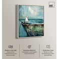 thumbnail image 2 of Seagull And Boat Canvas Coastal Wall Art by Art Remedy, Silver Frame, 20" x 24", 2 of 7