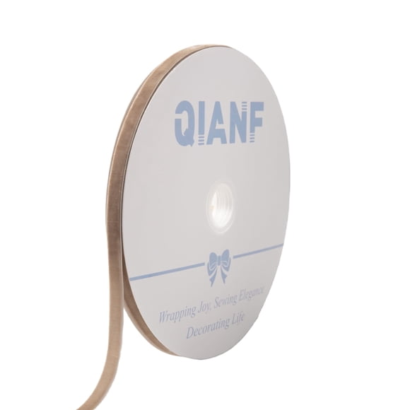 Cinta decorativa QIANF vintage de terciopelo camello de 1 cm x 23 m
