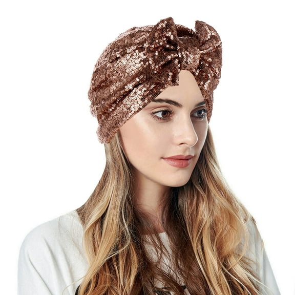 Women Turban Hatbow Sequins Hair Bonnet Head Scarf Wrap Cover Worth Hats for Men Hat Stuff Loft Sports Hat United Postal Service Hats Pack Caps Run Cap Old Man Hat for Men Star Was Hat Yoga Hats for