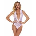 thumbnail image 2 of Ropa interior sexy para mujer Ropa de dormir Deep V Lace Body Lencería, Blanco, M Guardurnaity XX000084-05, 2 of 7