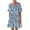 Blue, variant on Vetsdori Short Sleeve Mini Dresses for Junior Summer Beach Sundress Holiday Pleated,Floral Print Party Tunic Womens Dress Mujer