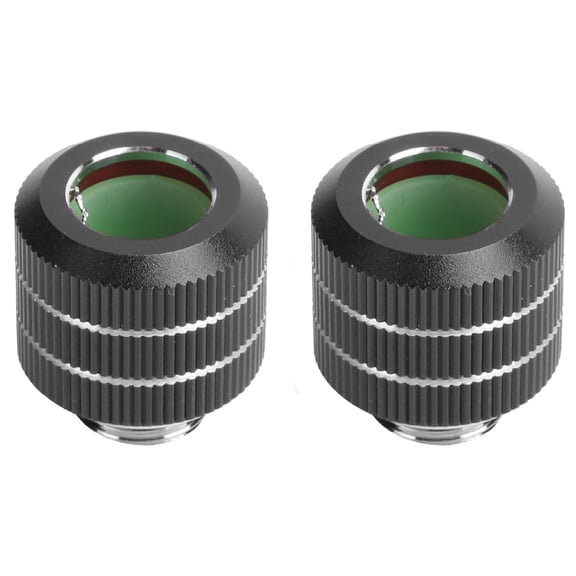 Dracaena 2 pack G1/4” thread to OD 16mm Hard tube compression fitting, anti-off adapter for Computer water cooling system, Black