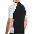 thumbnail image 6 of Aqua Design Mens Short Sleeve Rash Guard Shirt: Surf Swim Rashguard Shirts: White Water/Black size Medium, 6 of 6