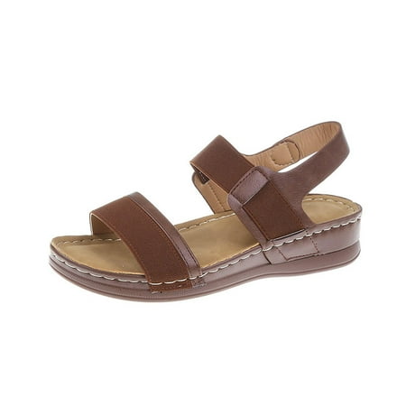 

Tepsmf Platform Sandals Summer Women Thick Bottom Slope Heel Shoes Beach Roman Casual Slippers Sandals