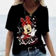 thumbnail image 4 of Camiseta holgada con estampado de dibujos animados de Disney Mickey Mouse para mujer, camisetas de verano de manga corta con cuello en V, camisetas kawaii, ropa femenina, 4 of 5