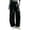 Black, variant on 100% Cotton Casual Pants With Pockets Elastic Drawstring Waist Straight Leg Sweatpants For Women Jogging Wear