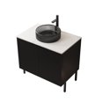thumbnail image 6 of Bathroom Vanity 30" TURIO Freestanding Carrara White Sintered Stone Countertop and Black Plywood Cabinet with Two Doors, NO Basin, NO Faucet and Sink Cover,Vanity With Sink, 6 of 7