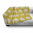 thumbnail image 3 of Animal Soft Flannel Fleece Throw Blanket, Continuous Pattern of Animal with Big Ears and Trunk, Cozy Plush for Indoor and Outdoor Use, 50" x 60", Earth Yellow White, by Ambesonne, 3 of 6