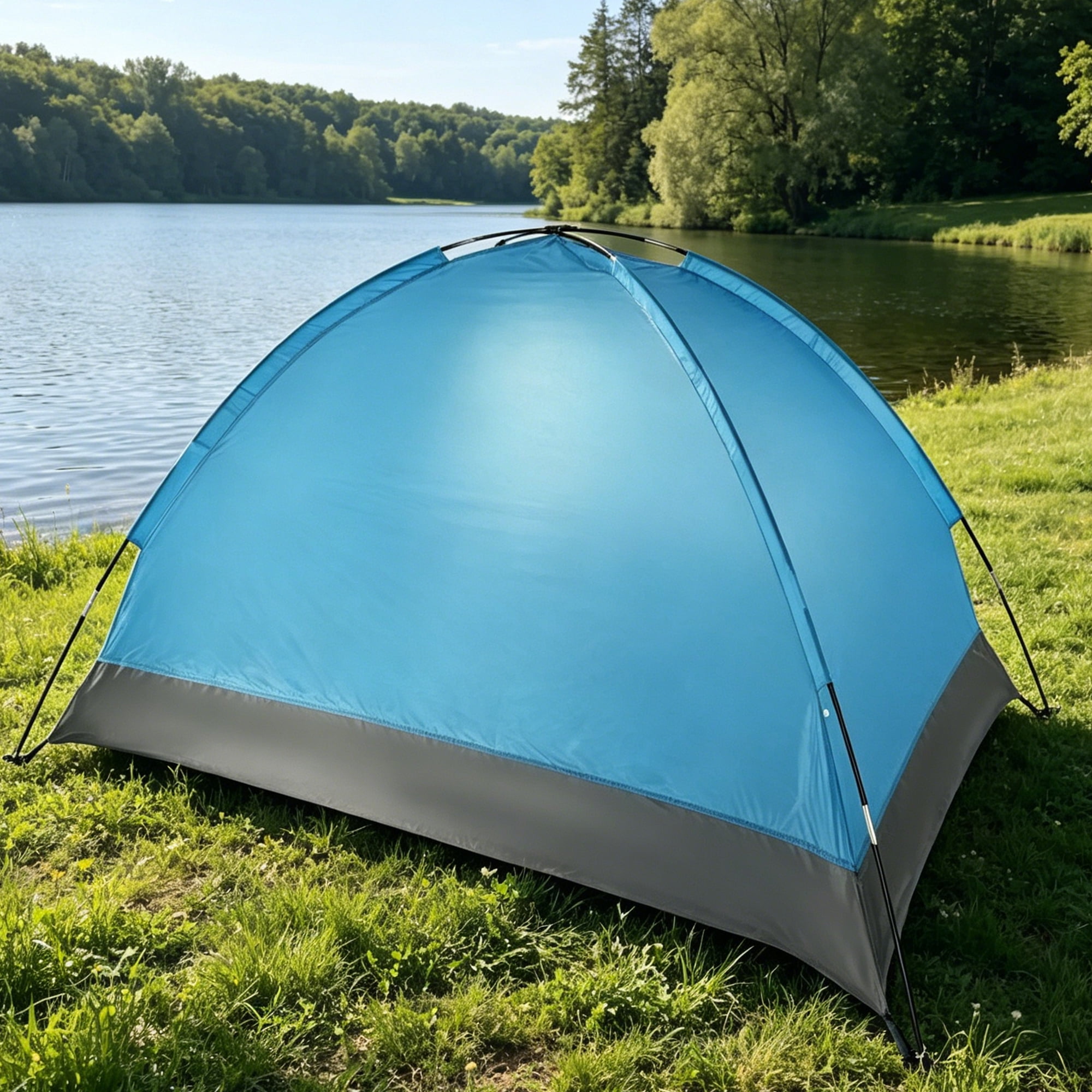 2 Person Instant Pop Up Camping Tent, Easy Set Up, Green,Blue