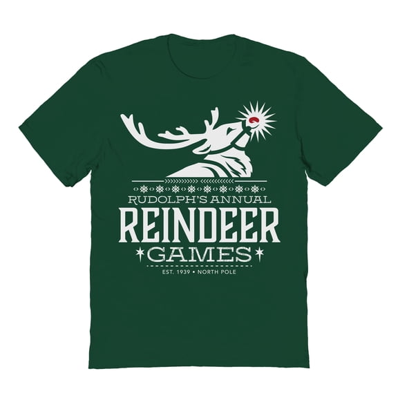 Haywood & Main Reindeer Games Graphic Forest Green Men's Cotton T-Shirt
