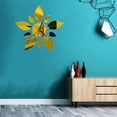 thumbnail image 3 of Reloj de pared con espejo acrílico y hojas de flores, 40 cm, para bricolaje, de cuarzo, para decoración de sala de estar, para decoración del hogar, 3 of 3