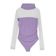 thumbnail image 4 of tarylea Tops for Women Turtle Neck Bodysuit Shapewear Mesh Leotard Shirt Slim Fitted Long Sleeve Shirt Going out Tops, 4 of 8