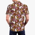 thumbnail image 3 of Balery Flower Bunny Printed Men’s Short Sleeve Polo Shirt, Midweight Men's Shirt,Golf Polo shirts -Large, 3 of 8