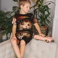 thumbnail image 4 of Balery Animal Cat Conjunto de Pijama Infantil de Manga Corta con Estampado – Ropa de Dormir de Algodón Suave-X-Large, 4 of 6