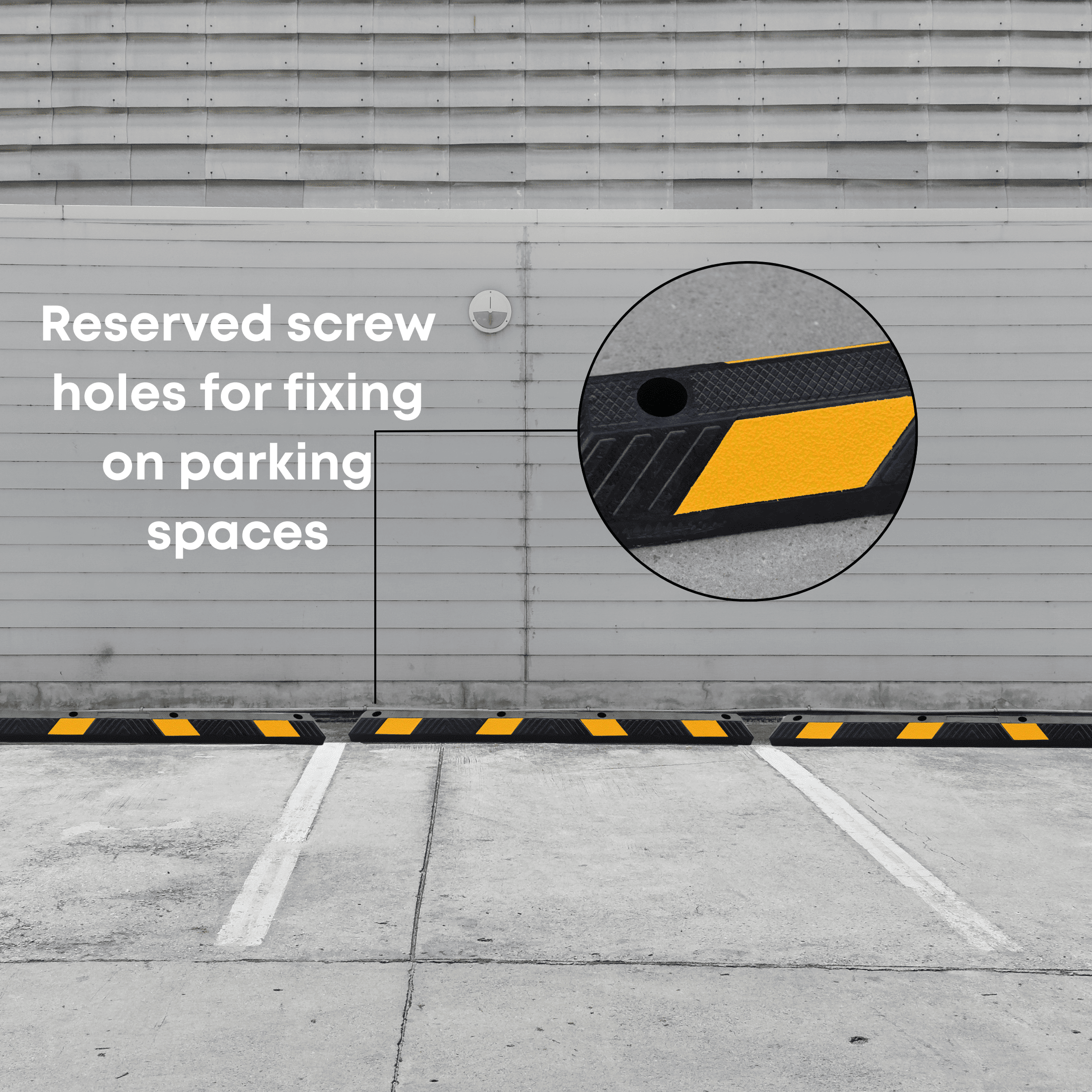 BESEA 2 Pack Parking Stopper for Garage, 6 FT Rubber Parking Block Garage Floor Stopper, Safe Parking