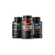 Snap Supplements Nitric Oxide Booster + L-Arginine + Nootropic Brain Booster (60+60+60) Capsules