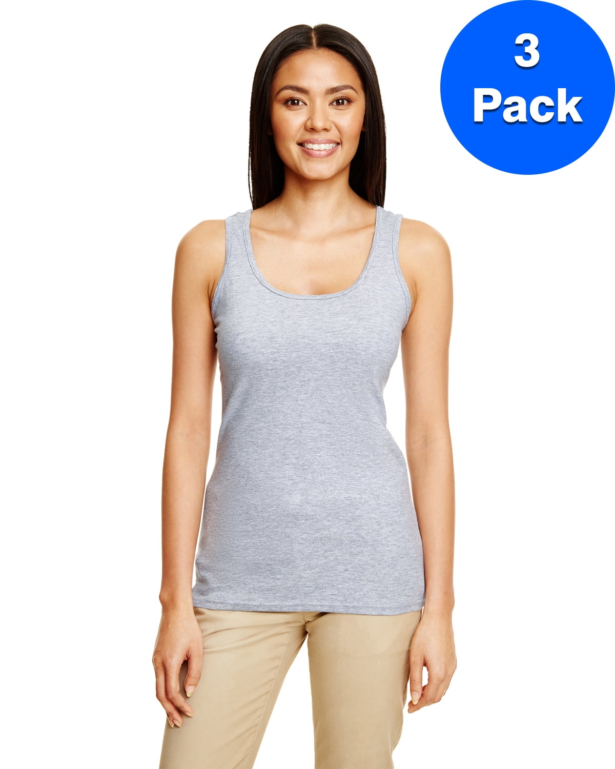 Gildan Womens SoftStyle Racerback Tank Top 3 Pack