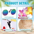 thumbnail image 5 of Summer Porch Goose Outfits for Plastic Goose 23/17'' Lawn Patio Statue Clothes Straw Hat and Hawaiian Lei Costume 23inch Porch Goose Accessories for Luau Party Outdoor Garden Yard Decor (Colorful), 5 of 7