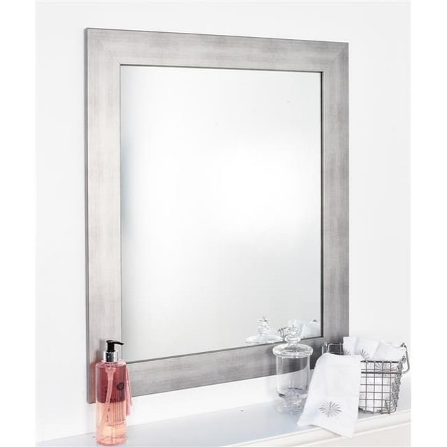 American Made Timberwolf Silver Framed Vanity Wall Mirror 22 x 32 in. BM040S