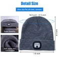 thumbnail image 2 of RoamRider Beanie with Light, Rechargeable Headlamp Hat Winter Warm Knitted Caps for Women Men, Gray, 2 of 7