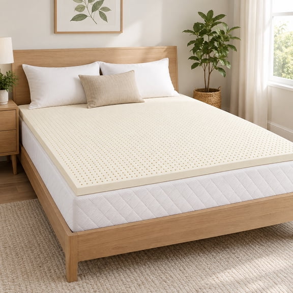 King Size Firm Natural Latex Mattress Topper - 1 Inch Thick for Stable Sleep