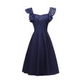 thumbnail image 1 of FcBaudy Robe Sans Manches à Col Rond, Robes d'Été pour Femmes, Robes pour Femmes Mode Féminine Taille Haute Col Manches Robe Ajustée en Dentelle Robe Femme, 1 of 1