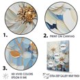 thumbnail image 3 of Designart "Natural Blue Symphony Of Zinnias" Zinnias Floater Framed Wall Art Living Room, 3 of 5