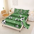 thumbnail image 2 of Erosebridal Football Sport Court Kids Bed Sheets,First Letter J King Sheets For Soccer Gamer 4-Piece, 2 of 6