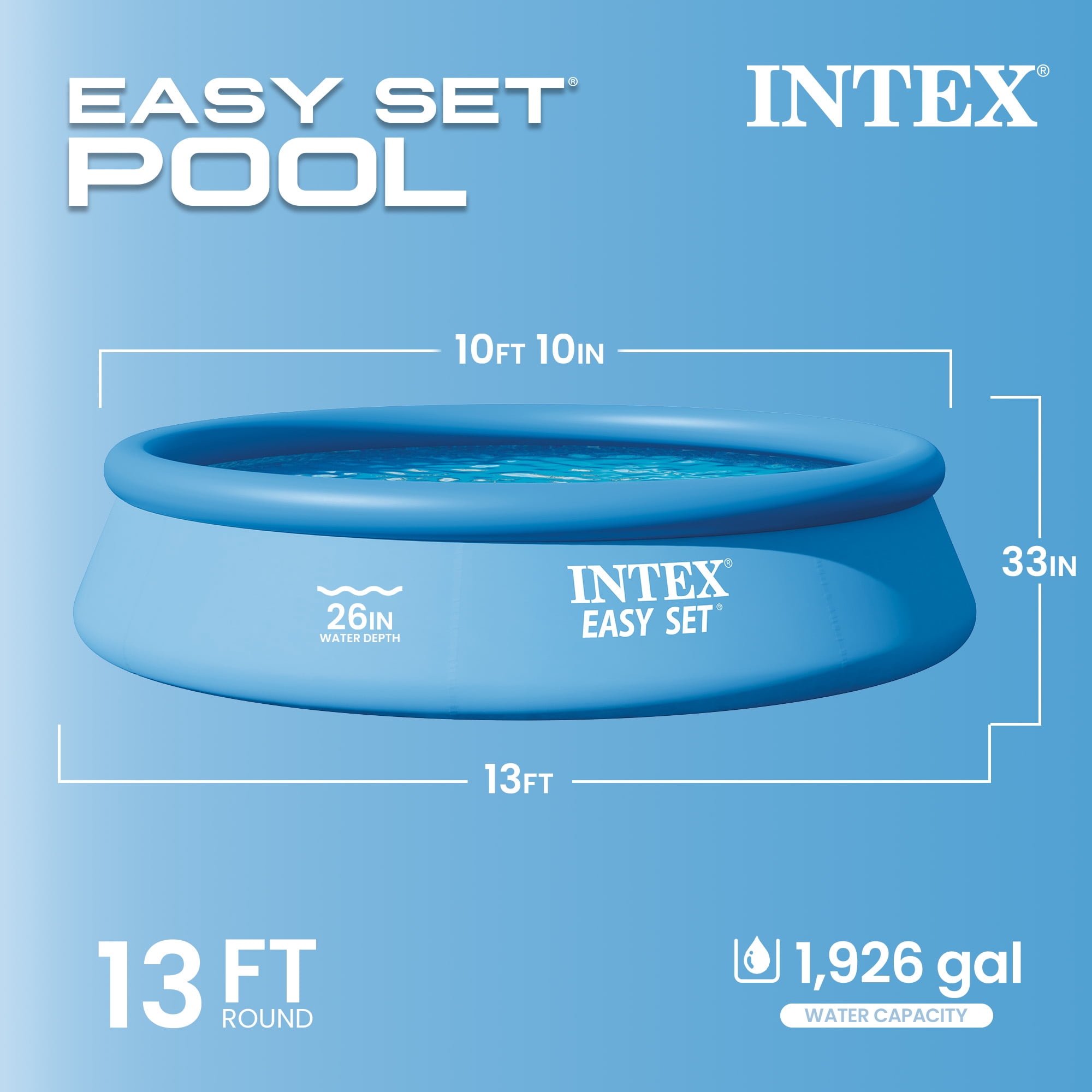 Open Box Intex Easy Set Above Ground Swimming Pool Kit & 530 GPH Filter Pump