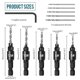 thumbnail image 4 of 5Pcs Countersink Drill Bit Set, Adjustable 1/4" Hex Shank Quick Change Countersink Bit Set, Replaceable Countersink Drill Bits, 4 of 4