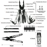 BIBURY Multitool Pliers, 31-in-1 Stainless Steel Multi Tool with Replaceable Wire Cutters and Saw, Foldable Heavy-duty Multitool Set with Scissors and Screwdriver for Hiking Camping Survival Repair