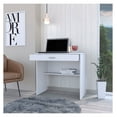 thumbnail image 5 of White Office Desk with Drawer & Shelf - Modern Computer Desk for Home Office - 31.5" Wide, 5 of 7