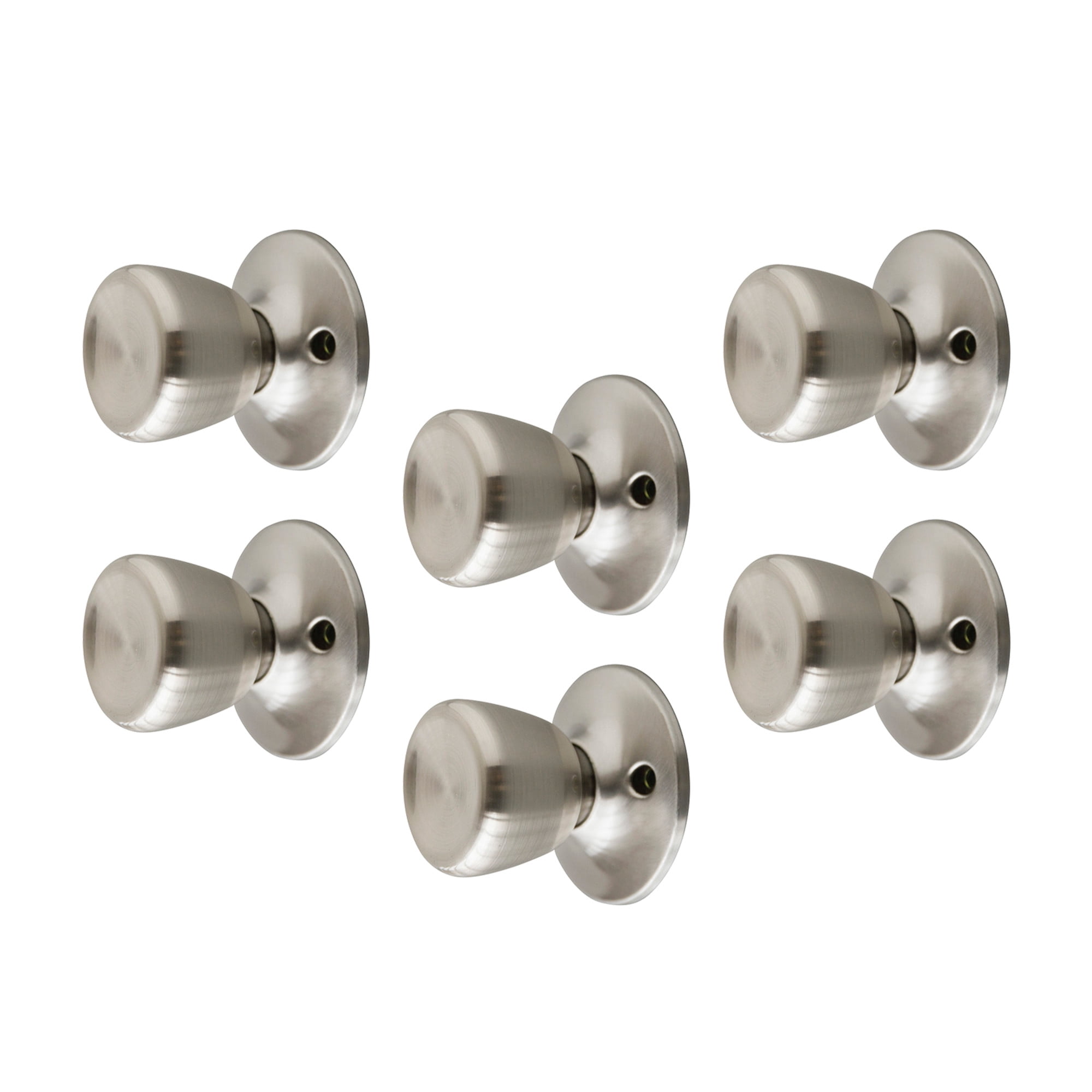 Satin Nickel Dummy Door Knob, 6-Pack