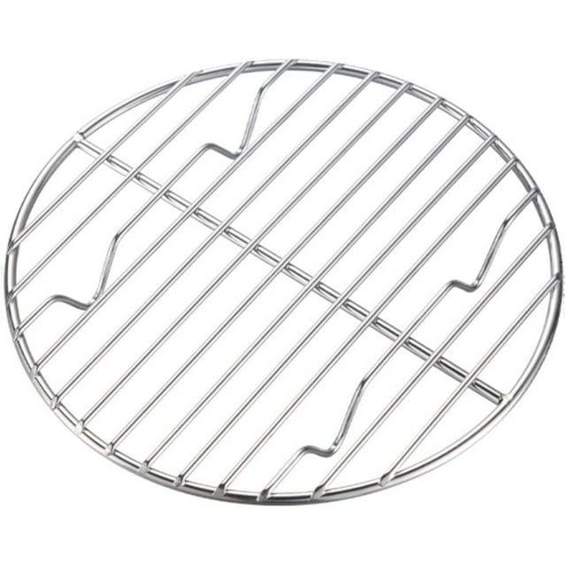 CAMPINGMOON Grille de Cuisson Ronde pour Rôtissage Cuisson Vapeur Refroidissement Grille de Cuisson en Acier Inoxydable Compatible avec Four Hollandais (Diamètre Φ6.7 Pouces, W17)