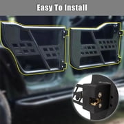 HAPSO For Jeep Wrangler JK Tube Tubular Half Doors Compatible With 2007-2018 Jeep Wrangler JK Unlimited 4-Door Sahara Rubicon Front & Rear Sport Offroad Steel Tube Doors With Side View Mirror