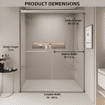 thumbnail image 3 of 56-60 in. W x 72 in. H Double Sliding Shower Door, Semi-frameless Bypass Bathroom Sliding Door with 1/4" (6mm) Tempered Glass for Walk-in Shower, Brushed Nickel 24D03-60BNX, 3 of 4