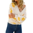 thumbnail image 6 of Seyurigaoka Women Crochet Cardigan Flower Pattern Long Balloon Sleeves Open Front Sweater, 6 of 9