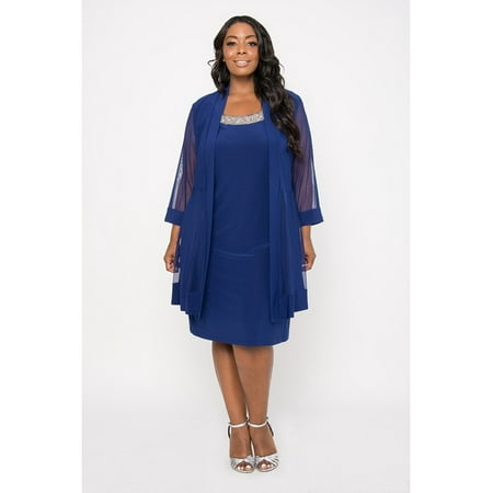 R&M Richards Short Formal Mother of the Bride Plus Size Dress
