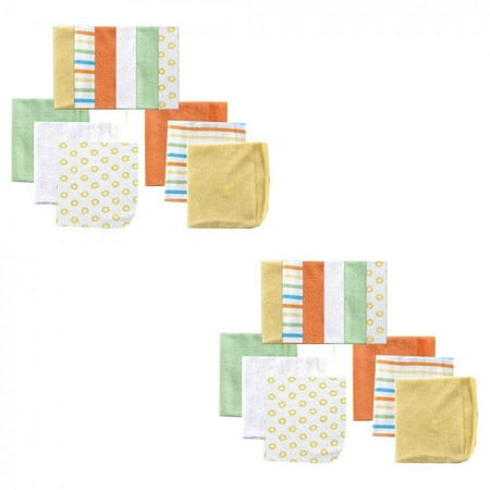Bamboo Stripes Cotton Towels & Washcloths Yellow 24 Count