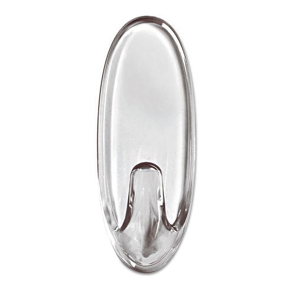Clear Hooks And Strips, Plastic, Medium, 6 Hooks And 12 Strips/pack | Bundle of 5 Packs